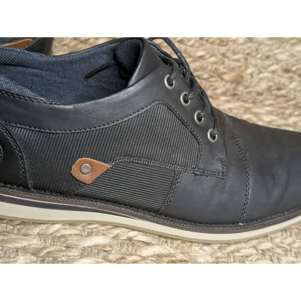 Men’s Bull Boxer B-52 Black Leather Oxford, Size 9.5, Dress Shoes